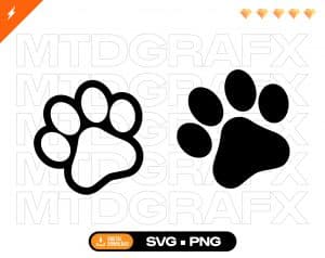 Dog paw print svg file free premium