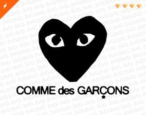 comme-des-garcons heart logo svg file free premium